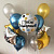 С днем рождения! Синие с золотом